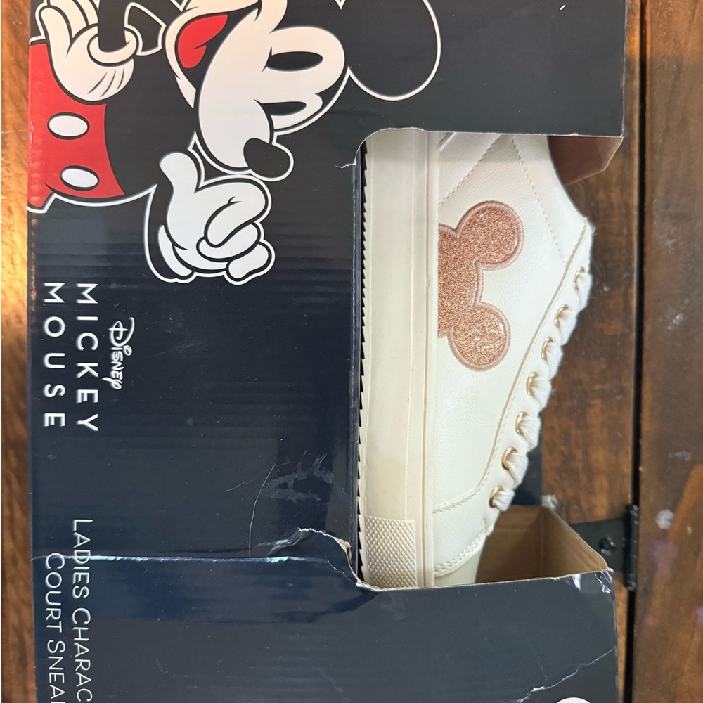 Disney Mickey Mouse womens Sneakers - Cream and Rose Gold
